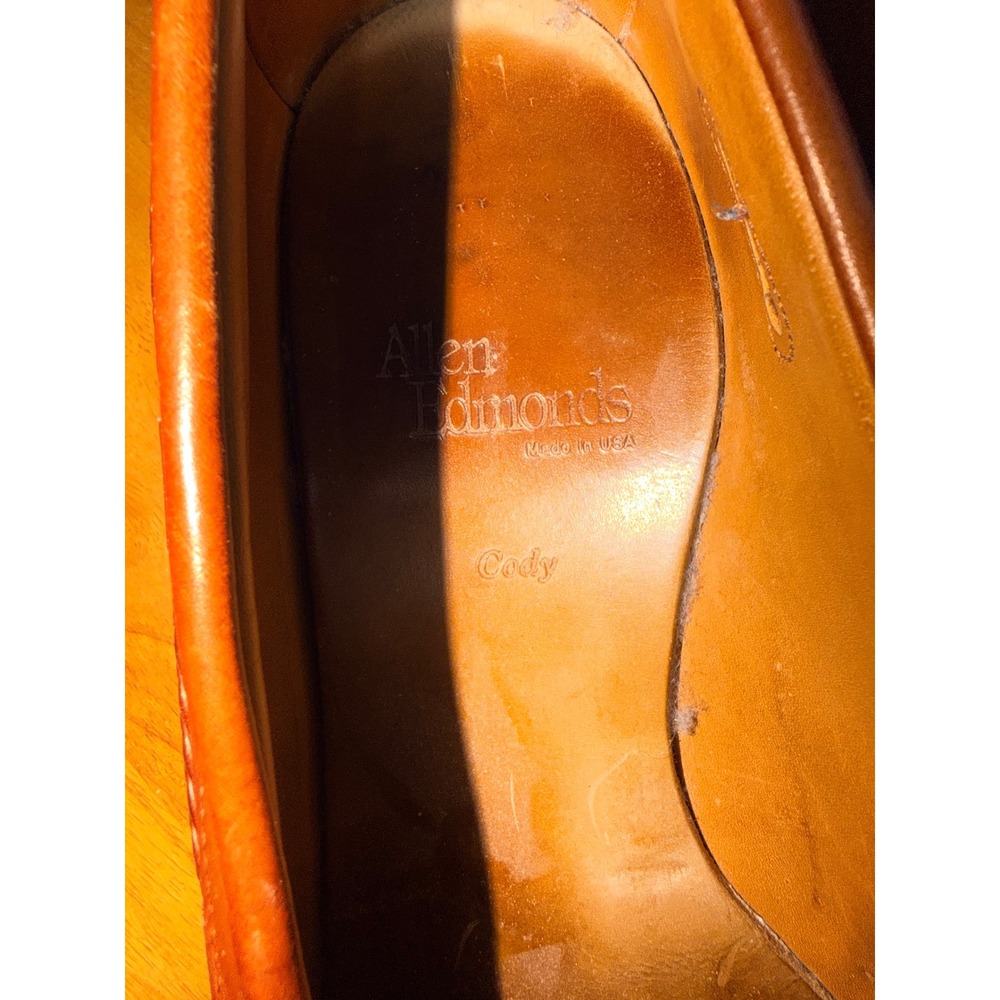 Allen Edmonds Cody 1849 Mens 8.5 E Brown Leather Woven Tassel Kiltie Loafers USA - Picture 3 of 10